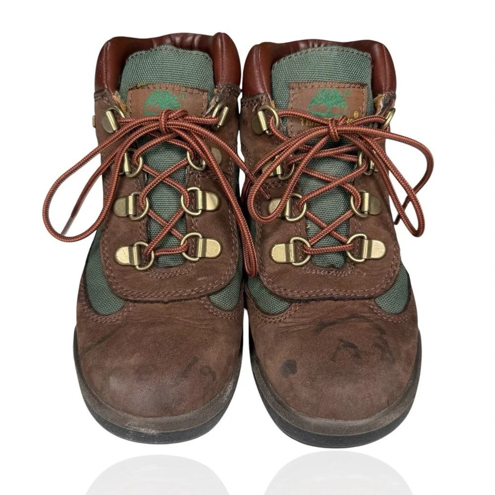 Timberland‎ Youth Boys Size 1 Field Boots Brown Green Beef Broccoli Outerwear